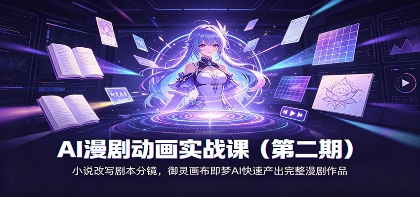 AI漫剧动画实战课(第二期)：小说改写剧本分镜，御灵画布即梦AI快速产出完整漫剧作品-续财库
