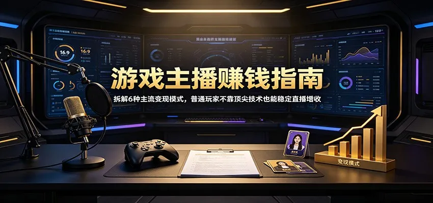 游戏主播赚钱指南：拆解6种主流变现模式，普通玩家不靠顶尖技术也能稳定直播增收-续财库