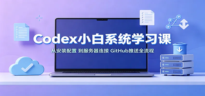 Codex小白系统学习课：小从安装配置，到服务器连接、GitHub推送全流程-续财库