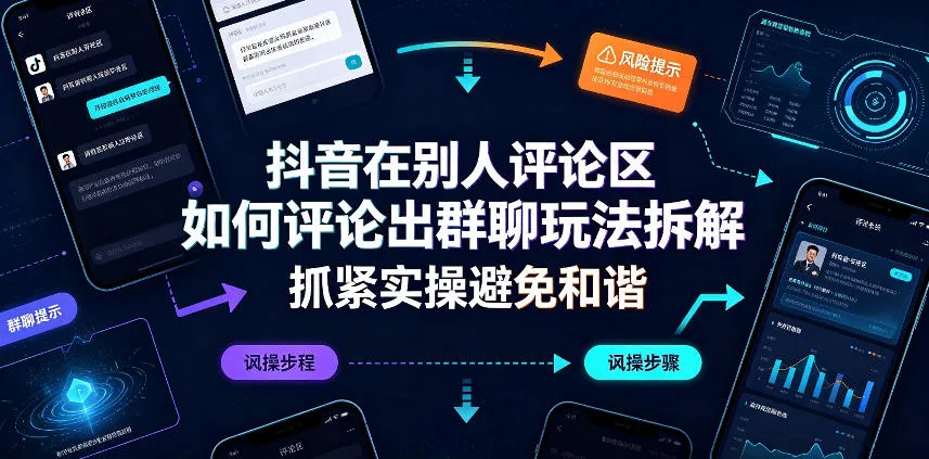 抖音在别人评论区如何评论出群聊玩法拆解,抓紧实操避免和谐-续财库