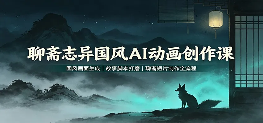 聊斋志异国风AI动画创作课:国风画面生成,故事脚本打磨,聊斋短片制作全流程-续财库