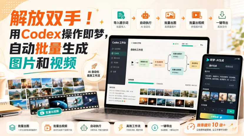 解放双手!用Codex操作即梦,自动批量生成图片和视频-续财库