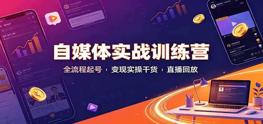 自媒体实战训练营:全流程起号变现实操干货直播回放-续财库