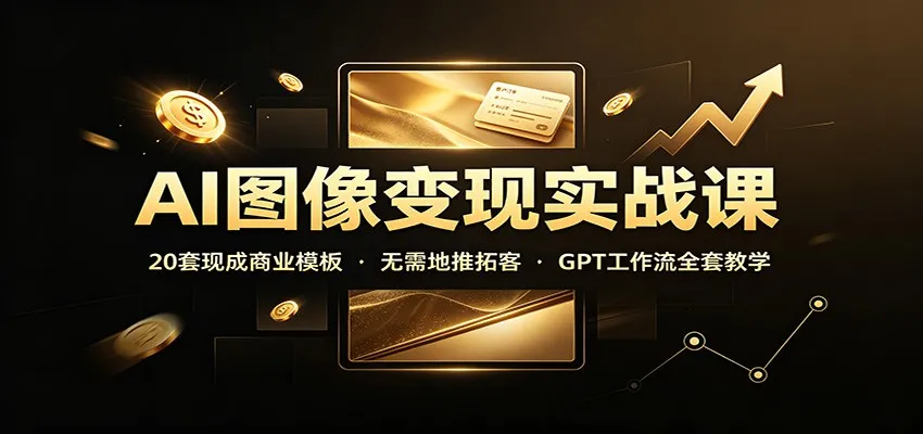 AI图像变现实战课：20套现成商业模板，无需地推拓客，GPT工作流全套教学-续财库