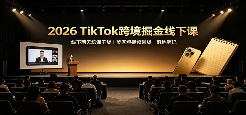 2026 TikTok跨境掘金线下课:线下两天培训干货,美区短视频带货落地笔记-续财库
