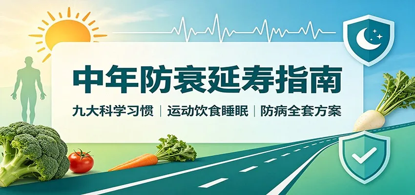 中年防衰延寿指南:九大科学习惯,运动饮食睡眠防病全套方案-续财库