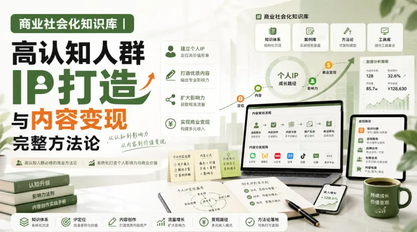商业社会化知识库｜高认知人群IP打造与内容变现完整方法论【文档】-续财库