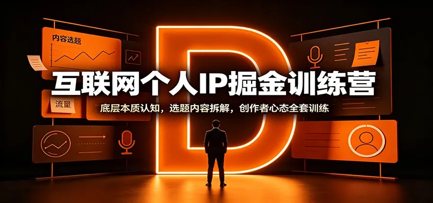 互联网个人IP掘金训练营:底层本质认知,选题内容拆解,创作者心态全套训练-续财库