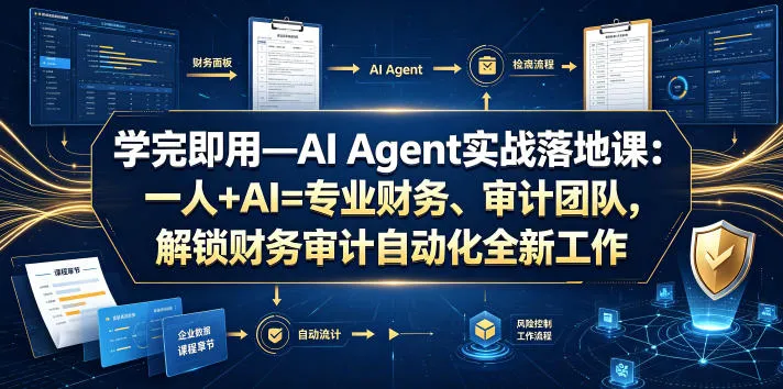 学完即用—AI Agent实战落地课:一人+AI=专业财务、审计团队,解锁财务审计自动化全新工作模式(更新0818)-续财库