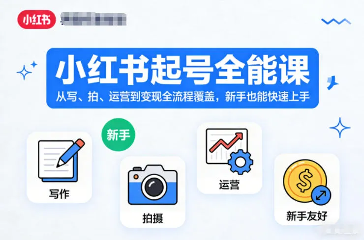 小红书起号全能课，从写、拍、运营到变现全流程覆盖，新手也能快速上手(更新)-续财库