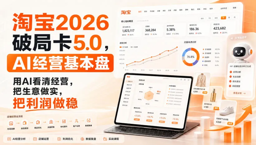智篆商业-淘宝2026破局卡5.0，AI经营基本盘，用AI看清经营，把生意做实，把利润做稳-续财库
