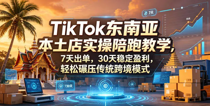 TikTok东南亚本土店实操陪跑教学,7天出单,30天稳定盈利,轻松碾压传统跨境模式(更新0819)-续财库