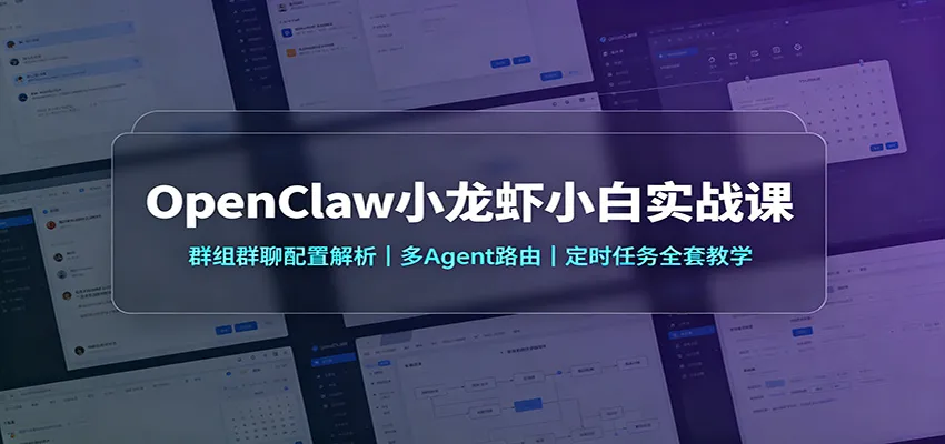 OpenClaw小龙虾小白实战课:群组群聊配置解析,多Agent路由,定时任务全套教学-续财库