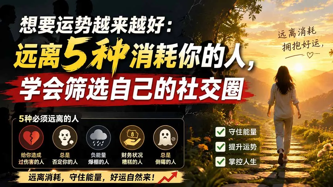 付费文章:想要运势越来越好:远离5种消耗你的人,学会筛选自己的社交圈-续财库