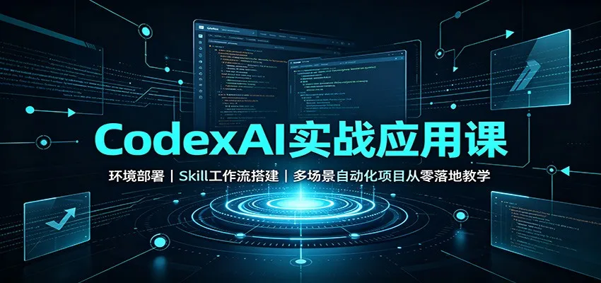 CodexAI实战应用课：环境部署Skill工作流搭建，多场景自动化项目从零落地教学-续财库