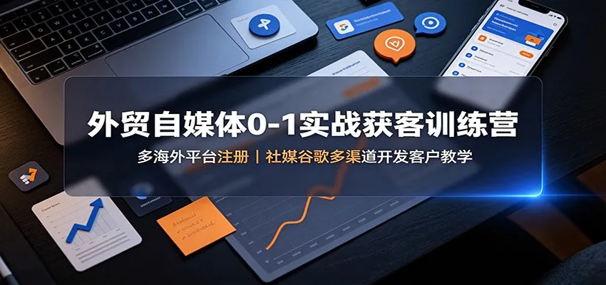 外贸自媒体0-1实战获客训练营:多海外平台注册,社媒谷歌多渠道开发客户教学-续财库