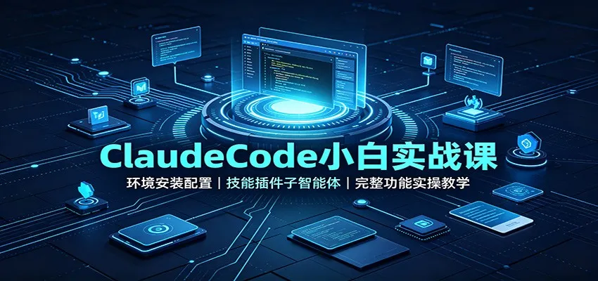 ClaudeCode小白实战课:环境安装配置,技能插件子智能体,完整功能实操教学-续财库