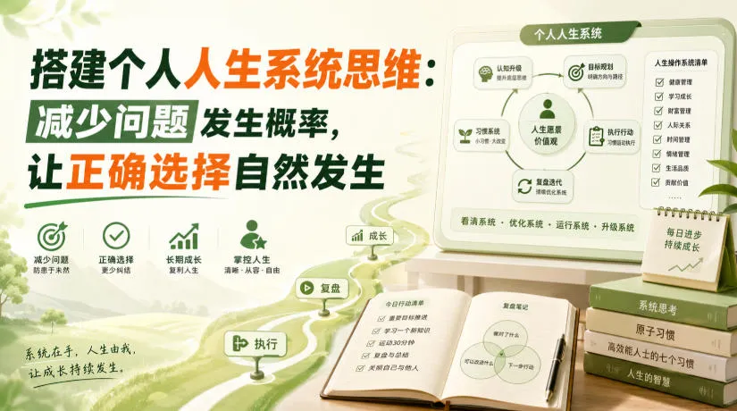 付费文章:搭建个人人生系统思维:减少问题发生概率,让正确选择自然发生-续财库