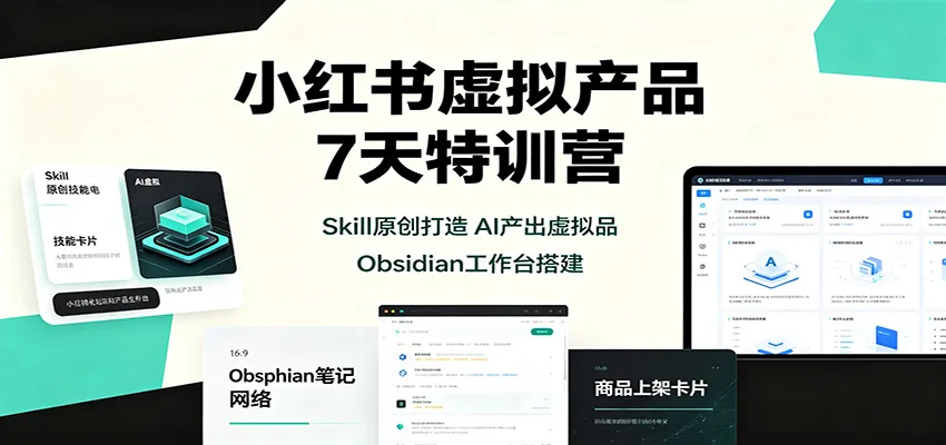 小红书虚拟产品7天特训营：Skill原创打造，AI产出虚拟品，Obsidian工作台搭建-续财库