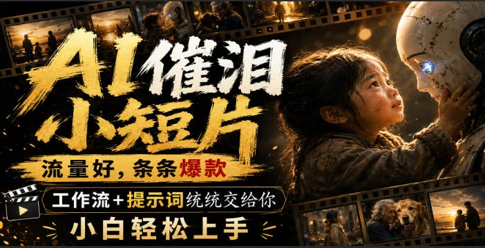 AI催泪小短片,流量好,条条爆款,工作流+提示词统统交给你,小白轻松上手-续财库