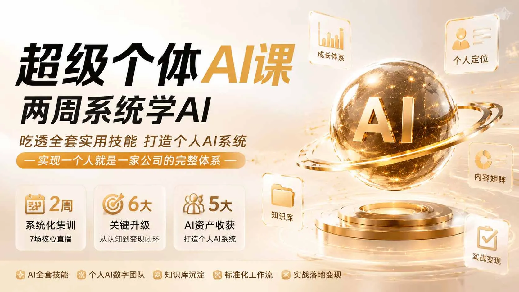 超级个体AI课 两周系统学AI；吃透全套实用技能打造个人AI系统，实现一个人就是一家公司的完整体系(更新0823-续财库