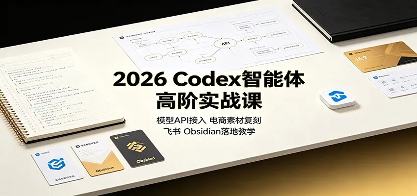 2026 Codex智能体高阶实战课:模型API接入,电商素材复刻,飞书Obsidian落地教学-续财库