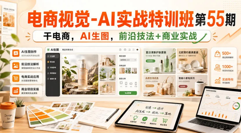 电商视觉-AI实战特训班第55期,干电商,AI生图,前沿技法+商业实战-续财库