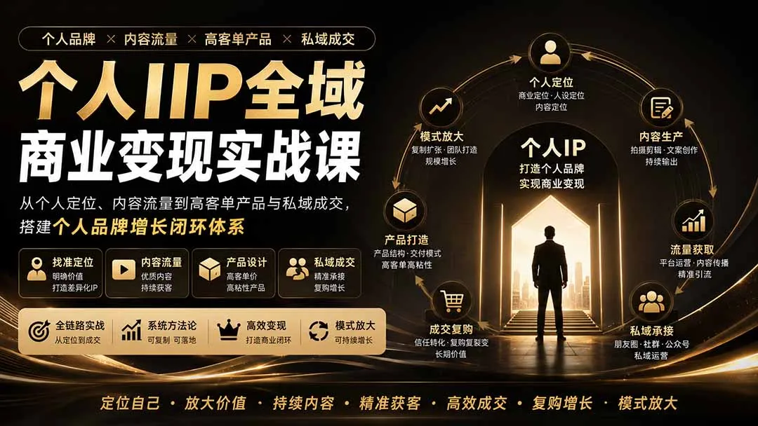 个人IP全域商业变现实战课 (无水印-续财库