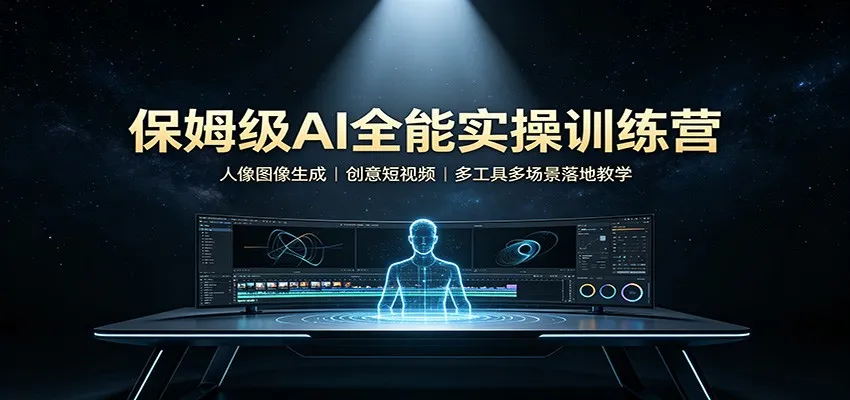 保姆级AI全能实操训练营:人像图像生成,创意短视频,多工具多场景落地教学-续财库