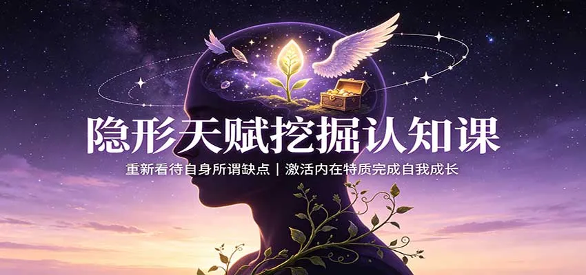 隐形天赋挖掘认知课：重新看待自身所谓缺点，激活内在特质完成自我成长-续财库