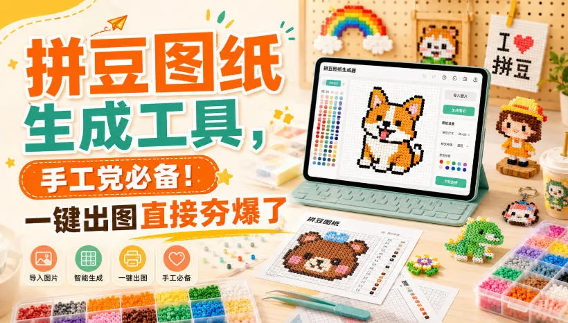 拼豆图纸生成工具，手工党必备！一键出图直接夯爆了-续财库