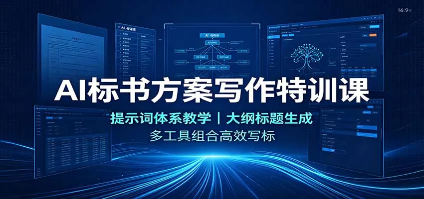 AI标书方案写作特训课:提示词体系教学,大纲标题生成,多工具组合高效写标-续财库