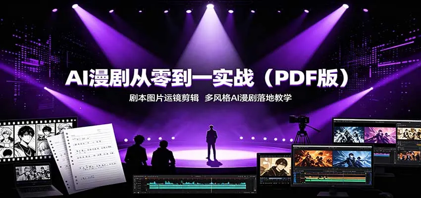 AI漫剧从零到一实战(PDF版)：剧本图片运镜剪辑，多风格AI漫剧落地教学-续财库