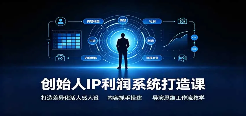 创始人IP利润系统打造课:打造差异化活人感人设,内容抓手搭建,导演思维工作流教学-续财库