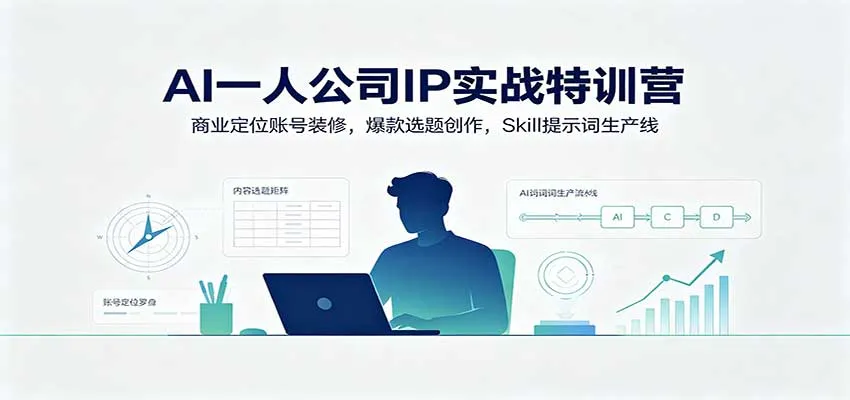 AI一人公司IP实战特训营：商业定位账号装修，爆款选题创作，Skill提示词生产线-续财库