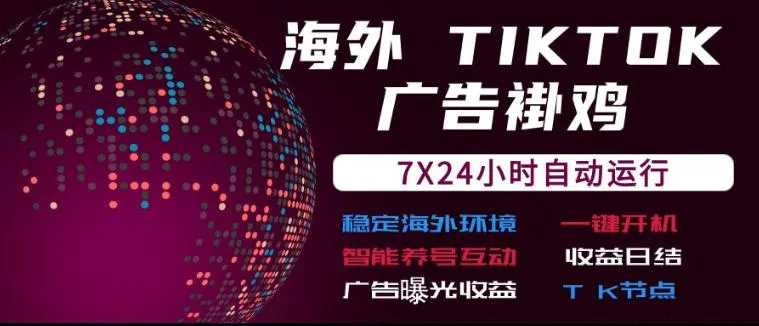 海外TikTok挂G流量变现，7X24自动运行，广告曝光收益，收益日结【揭秘】-续财库