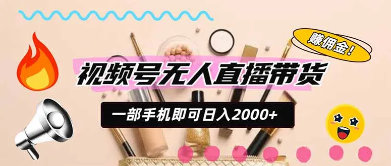视频号带货,一天2000+,一部手机即可开展的完美副业,无需投资-续财库