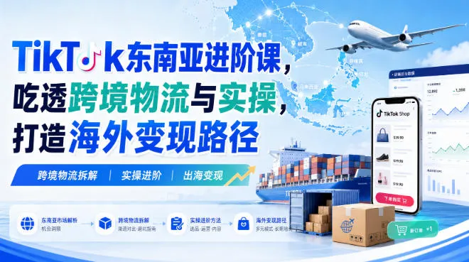 TikTok东南亚进阶课，吃透跨境物流与实操，打造海外变现路径-续财库