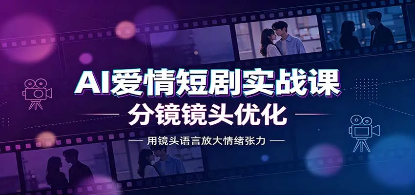 AI爱情短剧实战课：故事剧本创作，分镜镜头优化，智能体提示词-续财库