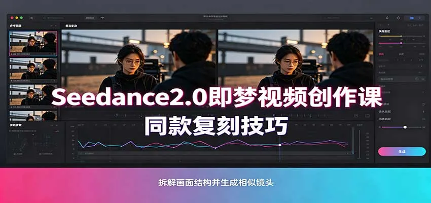 Seedance2.0即梦视频创作课：剧本式视频制作，同款复刻技巧，多行业案例落地教学-续财库