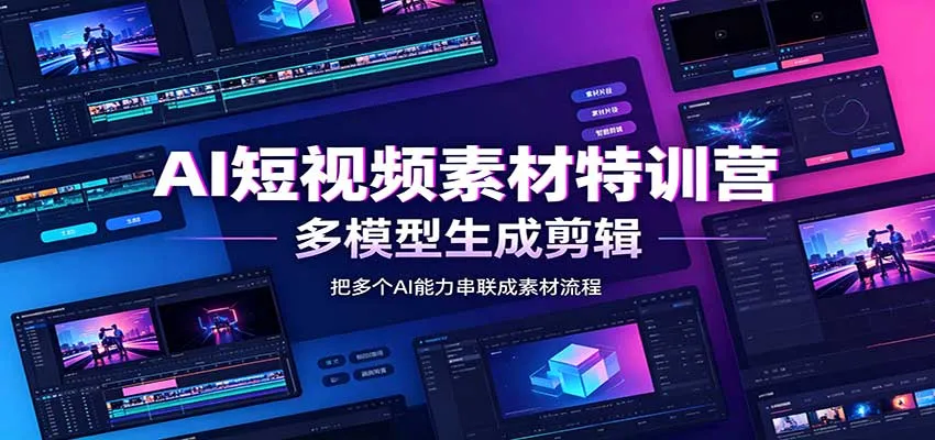 AI短视频素材特训营:Codex本地部署实操,多模型生成剪辑,爆量素材挖掘教学-续财库