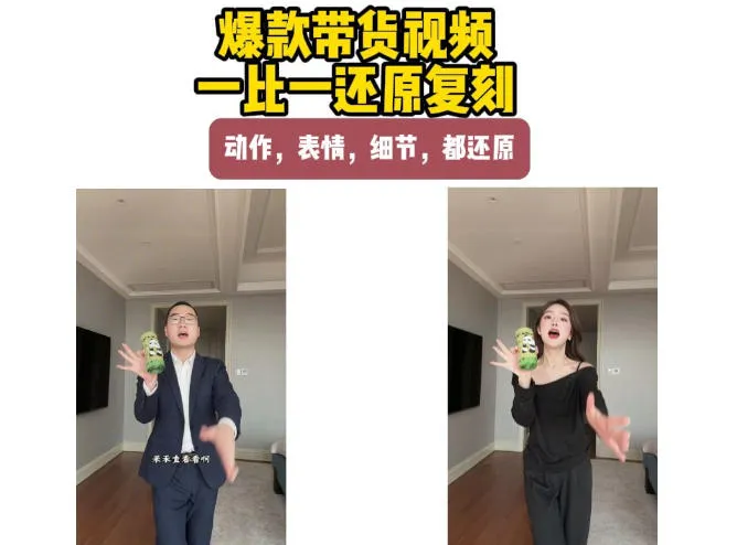 AI带货视频复刻,一比一还原加二创,动作,表情,细节,都还原,新手也能直接套用-续财库