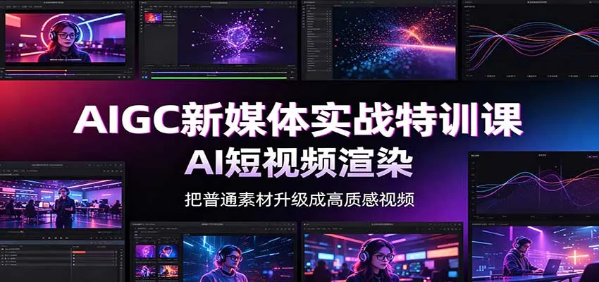 AIGC新媒体实战特训课:工具入门实操,AI短视频渲染,数字人商业视频制作-续财库
