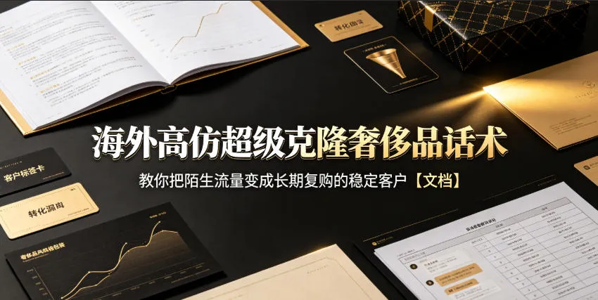 海外高仿超级克隆奢侈品话术，教你把陌生流量变成长期复购的稳定客户【文档】-续财库
