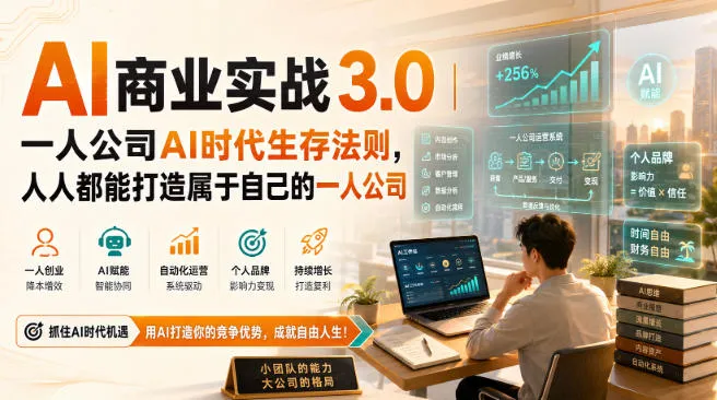 AI商业实战3.0｜一人公司AI时代生存法则，人人都能打造属于自己的一人公司-续财库