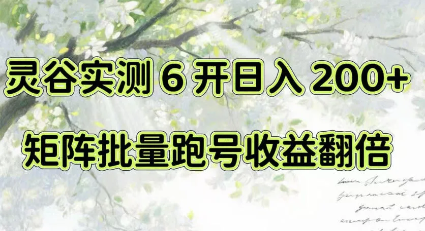 一台电脑就能做!灵谷实测6开日入200+,矩阵批量跑号收益翻倍【揭秘】-续财库