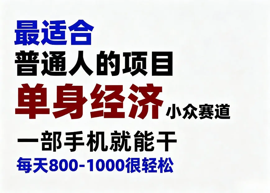 身经济小众赛道,一部手机就能干,每天搞个800-1000很轻松,最适合普通人的项目【揭秘】-续财库