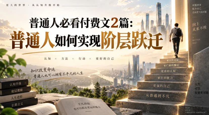 普通人必看付费文2篇：普通人如何实现阶层跃迁-续财库