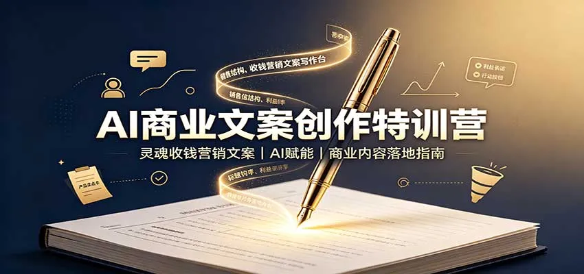 AI商业文案创作特训营:灵魂收钱营销文案,AI赋能,商业内容落地指南-续财库