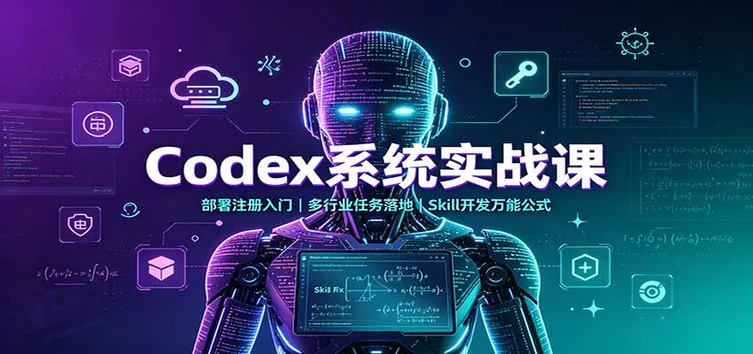 Codex系统实战课:部署注册入门,多行业任务落地,Skill开发万能公式-续财库
